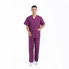 Uniformes uniformes bleus réutilisables d'hôpital de clinique médicale de docteur Nurse Scrub Suit Sets de style de taqueur de costumes de Waisted de taille