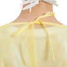 robes jetables stériles de 120x140cm, longue robe d'isolement d'hôpital de liens