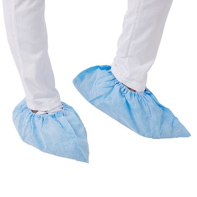 La chaussure bleue de PE d'hôpital couvre l'anti dérapage jetable 150*380mm